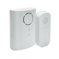 IQ America Door Chime Kit, Plugin Contemporary Door Bell with Pushbutton, 2 Melody Notes ,100 foot Range, Simple Installation and Programming, Bring It Anywhere! White