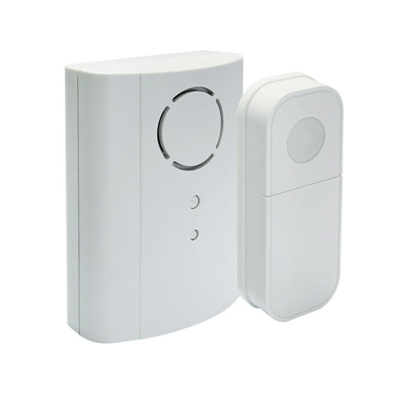 IQ America Door Chime Kit, Plugin Contemporary Door Bell with Pushbutton, 2 Melody Notes ,100 foot Range, Simple Installation and Programming, Bring It Anywhere! White
