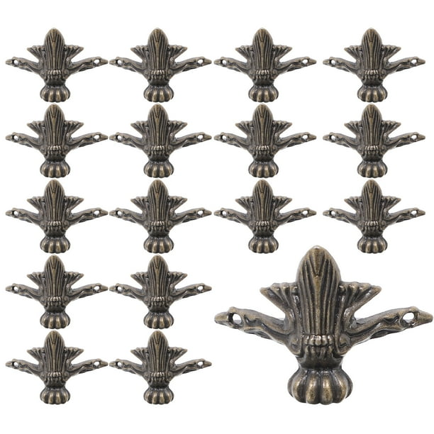 20 piezas de joyero de joyería Pies antiguas de aleación de zinc patas para estuche de madera Decoración del cofre de joyería