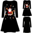 thumbnail image 1 of Costume de Bal de Fin d'Année à Manches Longues Imprimé de Noël pour Femmes, 1 of 5