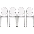 thumbnail image 5 of 2xhome Set of 4 Modern Contemorary Dining Ghost Side Chairs Transparent Stackable Victorian Acrylic Plastic Vanity Chairs, Clear, 5 of 13