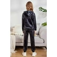 thumbnail image 4 of Oudiya Girls 2 Piece Velour Tracksuit Set Athletic Sportswear Hoodie Sweatshirt and Sweatpant Clothing Sets for Kids, 4 of 7