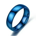thumbnail image 6 of 6mm Silver/Blue/Rose Gold/Rainbow Titanium Steel Band Men Women's Ring Size 6-12, 6 of 9
