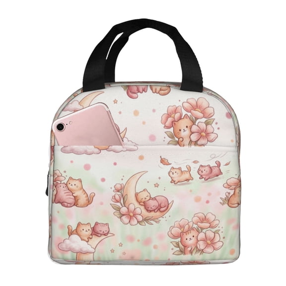Cat Lunch Bag For Women Men Cute Cats Reusable Insulated Lunch Box Large Capacity Lunch Tote Bag For Work, Picnic Or Travel