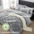 thumbnail image 6 of WISHEAD King Bed in a Bag Comforter Set with 7 Pieces - Light Gray All Season Bedding Sets with Comforter, Pillow Shams, Flat Sheet, Fitted Sheet and Pillowcases, 6 of 9
