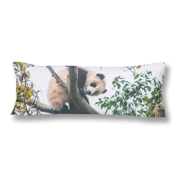 ABPHOTO Little Panda Climbing Tree Body Pillow Covers Case Protector 20x60 inch