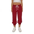 thumbnail image 2 of GUACER No Boundarie Womens Capri Sweatpants Athletic Cropped Joggers High Waisted Paperbag Lounge Pants with Pockets Drawstring, 2 of 5