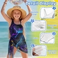thumbnail image 6 of Jiueut Cyber Circuit Print Girl's One Piece Bathing Suit with Mesh Cover Up Cut Out Swimsuit with Adjustable Straps, 6 of 7