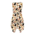 thumbnail image 5 of FUIALDOLG Orange Flower Black Cat Dress for Women Lady Summer Handkerchief Hem Dress Casual Tiered Sundresses with Pockets Womens Beach Skirt with Pockets,2XL, 5 of 7