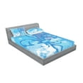 thumbnail image 2 of Ambesonne Blue Fitted Sheet & Pillow Sham Set, France Fleur de Lis, Queen, Blue, 2 of 2