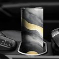 thumbnail image 3 of 20oz Black and Gold Marble Skinny Tumblers Stainless Steel Tumbler with Lid and Straw,Vacuum Insulated Double Wall Travel Tumbler Cups with Cleaning Brush for Coffee,Tea, 3 of 6