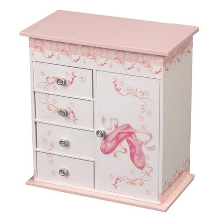 Mele & Co. Cristiana Girl's Musical Ballerina Jewelry Box (Ballet Slipper and Ribbon Design)
