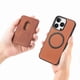 thumbnail image 3 of For iPhone 16 Pro Max Case Carbon Fiber Leather Back Cover with Detachable Card Bag - Green, 3 of 5