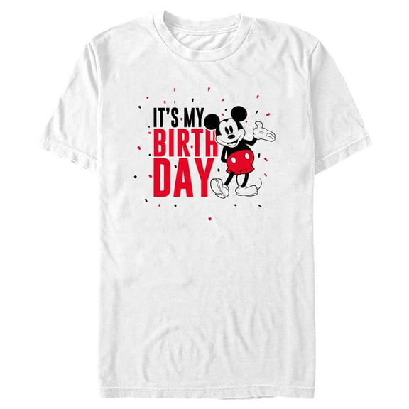 Men's Mickey & Friends It's My Birthday Retro Mouse Graphic Tee White X Large