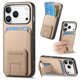 thumbnail image 1 of For iPhone 17 Pro Case Card Holder Carbon Fiber Texture Leather Coated TPU Phone Cover -, 1 of 5