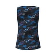 thumbnail image 5 of Xecao Blue Sports Car print women's scoop neck, loose-fit workout tank tops for the gym., 5 of 9