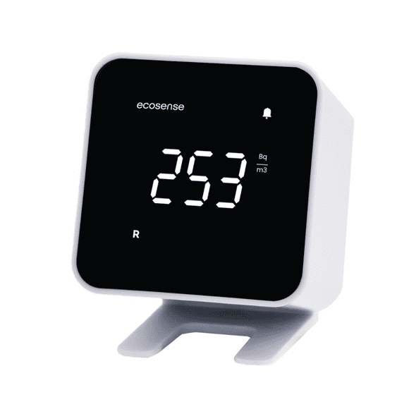 Ecosense EB100 EcoBlu, Digital Radon Detector, Fast & Accurate, Short-Term and Long-Term Monitoring, Full Size LED Screen, Easy to Use (White)