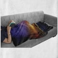 thumbnail image 6 of Nature Soft Flannel Fleece Throw Blanket, Epic Thunder and the Storm on the Sea Wave Horizon Bad Weather Atmosphere, Cozy Plush for Indoor and Outdoor Use, 70" x 90", Purple and Orange, by Ambesonne, 6 of 6