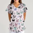 thumbnail image 2 of BDPORKAS Women Scrubs Nurse Uniforms Stretch Short Sleeve with Pockets Scrub Tops Characters Cartoon Cute Soft Nurse Tee, 2 of 5