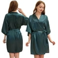 thumbnail image 7 of Zoeecloth Women Jumpsuit Silk Pajamas Womens Short Sleepwear Solid Colour Robes Belts One-Piece Sleepwear Loungewear S-XXL, 7 of 7