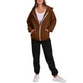 thumbnail image 3 of CFLVAEK Plus Size Sweatsuits Women 2pcs Outfit Casual Zip Up Hoodies Matching Baggy Sweatpants with Pockets Trendy Fall Lounge Jogging Tracksuit Brown M, 3 of 9