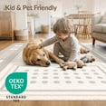 thumbnail image 4 of ODIKA 3'x5' Gray Ivory Geometric Design Washable Accent Rug Modern Abstract Pattern with Subtle Lines Pet Friendly, Non-Shedding Mat for Bedside, Nursery Room, 4 of 7