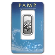Pamp Suisse Ingot Wave Nautilus Pendant 1/5 oz Silver Bar w/ Box & Bag