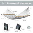 thumbnail image 7 of SUNCREAT Double Outdoor Hammock, Polyester Rope Hammock with Strong Spreader Bar, Gray, 7 of 7