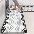 thumbnail image 2 of Kitchen Rugs Sets Of 2,Boho Black and White Geometric Ethnic Pattern Anti Fatigue Kitchen Mat Rugs Non Slip Washable,Decorative Kitchen Floor Mats for Kitchen,Sink,Laundry,17"x47"+17"x47", 2 of 5