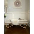 thumbnail image 5 of Boucle White Fabric Upholstered Pillow Cushion Top 48" Hendraheim Ottoman Bench, 5 of 7