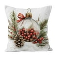 thumbnail image 2 of Christmas Pillow Cover Set - Reversible Linen-Look Holiday Decor 18x18", Farmhouse Rustic Throw Pillow Covers, Machine Washable Sofa Decor, Gift Ready Packaging, 2 of 6