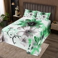 thumbnail image 2 of Chic Floral King Bedspread Set Women Daisy Flower Quilt Set,Green Ombre Coverlet Set Gradient Oil Painting Bedding Set,Vintage Watercolor Bed Cover, 2 of 5
