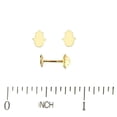 thumbnail image 3 of 18K Solid Yellow Gold  Polished Tiny Hamsa Hand Screwback Earrings, 3 of 4