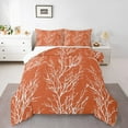 thumbnail image 3 of Homewish Jungle Branches Teens Queen Comforter Set, Orange Stripe Line Bedding Sets, Plant Botancial Reversible Bedding Comforter Set, Microfiber Bedroom Decor, 3-Piece, 3 of 8