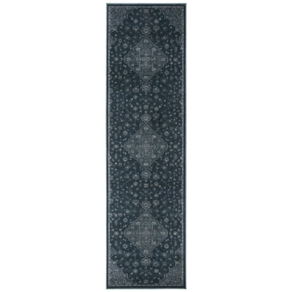 SAFAVIEH Vintage Millicent Oriental Runner Rug, Light Blue/Dark Blue, 2'2" x 8'