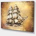 thumbnail image 2 of Moving Old Sailboat Drawing - Seashore Wall Art on Canvas, 2 of 4
