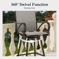 thumbnail image 5 of Sophia & William Set of 4 Outdoor Swivel Metal Bar Stools Patio Height Textilene Chairs, Dark Gray, 5 of 6