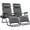 Grey, variant on Set of 2 Adjustable Steel Mesh Zero Gravity Lounge Chair Recliners w/Pillows and Cup Holder Trays - Gray