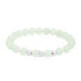 thumbnail image 1 of Pulsera con cuentas de prehnita para mujer, 6 mm, verde con detalles de mariposas, 1 of 2