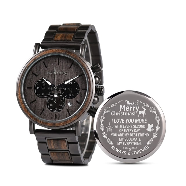 Reloj 2win W*Q26-1 de 44 mm de madera y acero con cronógrafo