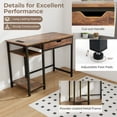 thumbnail image 6 of Topbuy 40" Computer Desk w/ Charging Station Drawer & Adjustable Shelf Headphone Hooks, 6 of 9