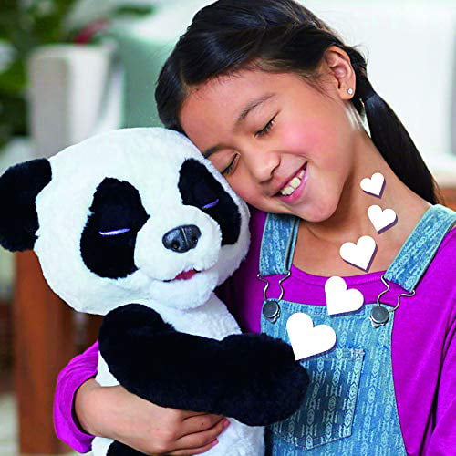 FurReal friends E85935S1 furReal Plum, The Curious Panda Cub Interactive  Plush Toy, White-Black