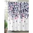 thumbnail image 2 of Shower Curtain Purple Leaves Shower Curtains for Bathroom, Waterproof Polyester Shower Curtain Set with Hooks, Extra Long 72" x 96" Watercolor Fruit Branch Plant, 2 of 6