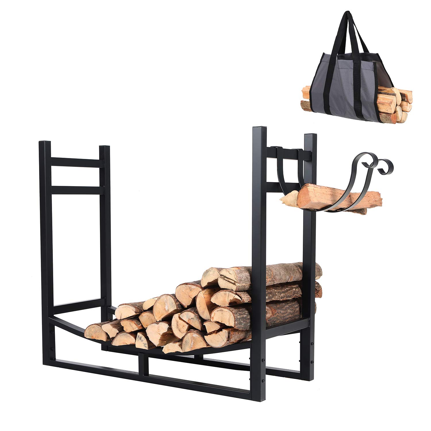 PHI VILLA Heavy Duty Firewood Racks Indoor/Outdoor Log Rack with