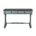 thumbnail image 1 of Home Fare en Détresse Deux Tiroirs Console d'Entrée Table en Bleu Rivière, 1 of 6