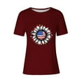 thumbnail image 4 of QUNYINEY Short Sleeve Womens Tshirts Crew Neck Casual Independence Day Tops Loose Summer Pullover Tops for Women, 4 of 5
