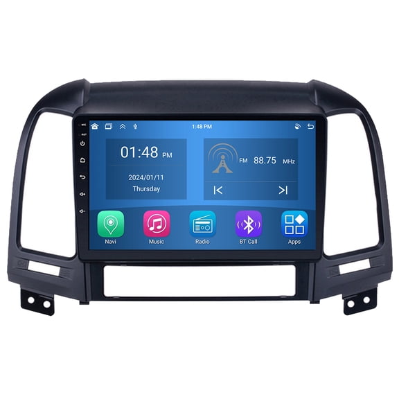 RoverOne 4 64GB Car Stereo CarPlay GPS Navigation Bluetooth for Hyundai Santa Fe 2 2006-2012 Android Touch Screen Player