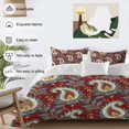 thumbnail image 5 of Red Bandanna Queen Size Comforter Set, Ethnic Indian Style Retro Country Bedding for All Seasons, 4 Pcs Bed Set, 1Quiltcover (90"x92") ,1Sheet(94"x116"), 2Pillowcases (30"x20"), 5 of 9