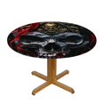 thumbnail image 3 of Orinice Skull Rose Swords Round Table Cover Stain Resistant Washable Indoor Outdoor Tablecloth Kitchen Dining Wedding Parties Table Cloth 100% Polyester Fiber 38-42, 3 of 8