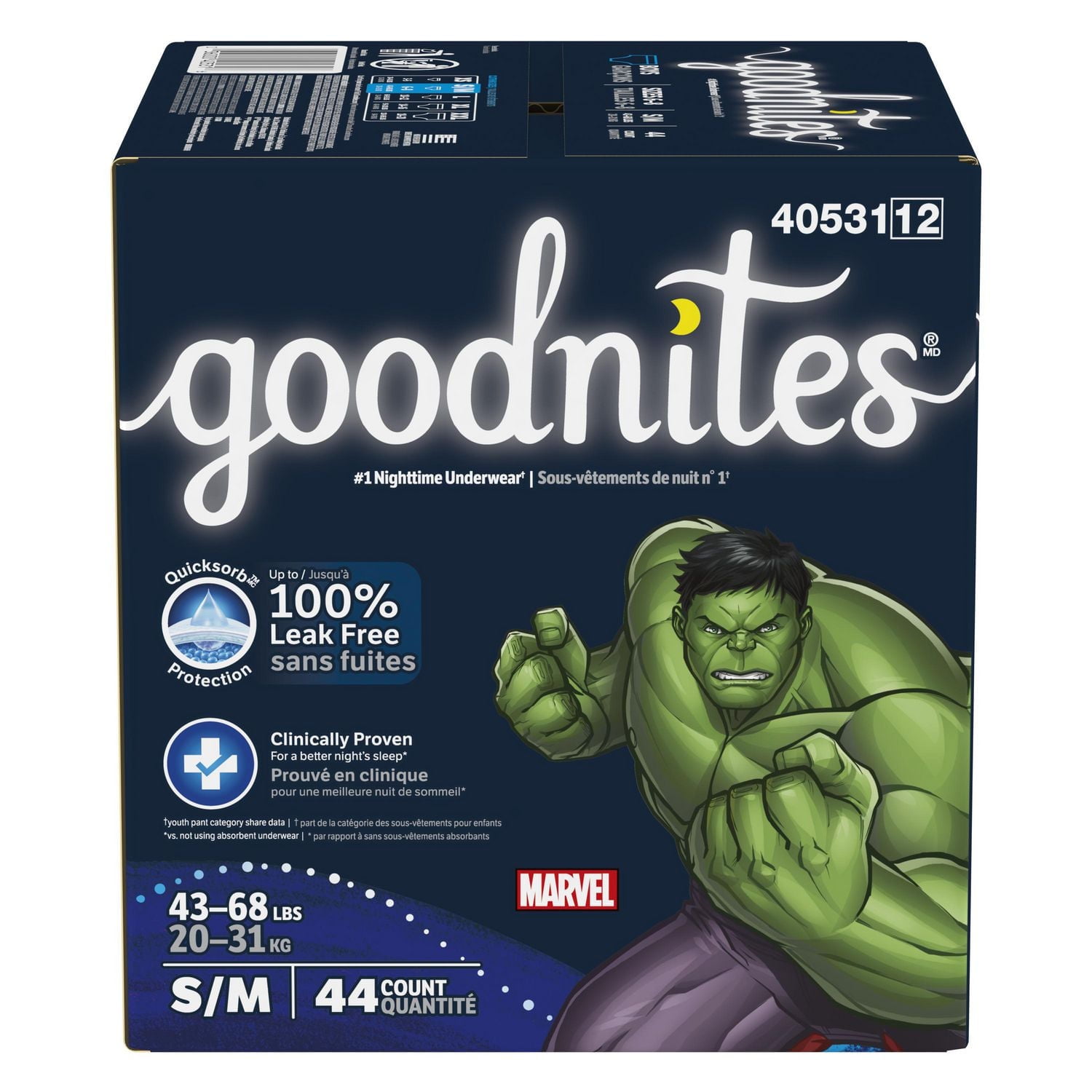 Goodnites Boys' Nighttime Bedwetting Underwear, Giga Pack